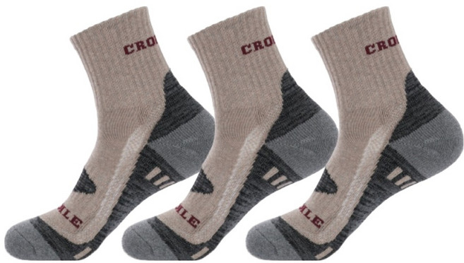 크로커다일 남성용 스포츠 신사 이중쿠션 메쉬통기성 흔들림방지 중목 등산양말 CD393 3켤레, 코코아, 코코아, 코코아, 3개
