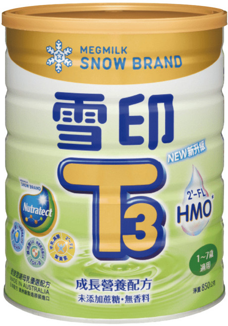 SNOW 雪印 金T3 PLUS成長營養配方 1~7歲, 850g, 1個