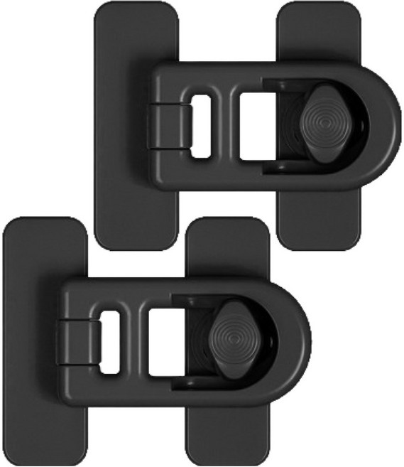 GUNU 접착식 고리형 냉장고 안전 잠금장치, 블랙, 2개