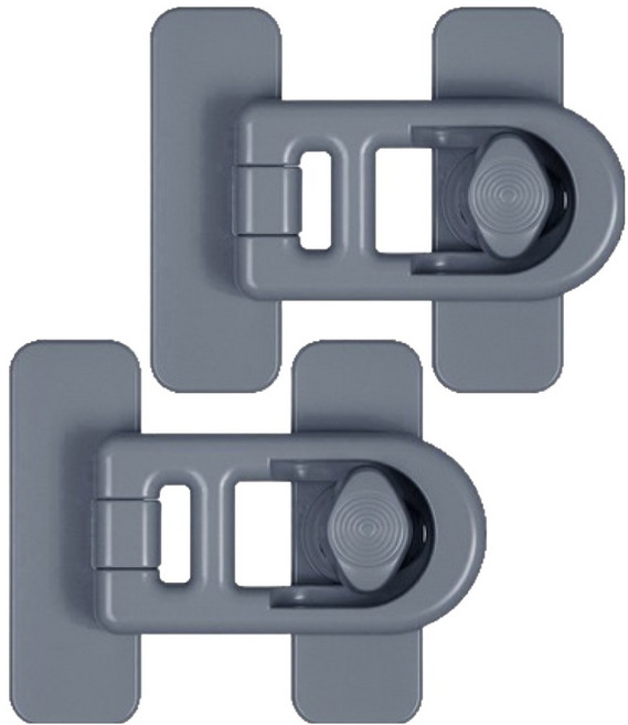 GUNU 접착식 고리형 냉장고 안전 잠금장치, 그레이, 2개