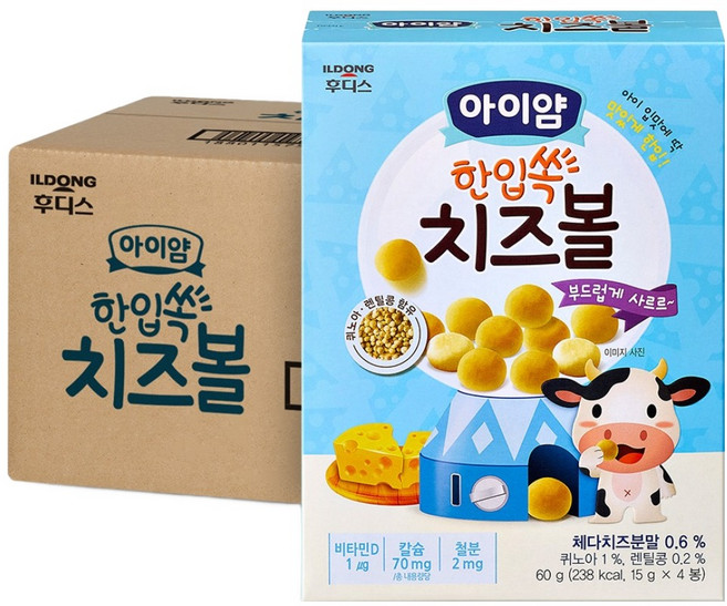 아이얌 일동후디스 한입쏙 치즈볼, 60g, 10개, 치즈맛
