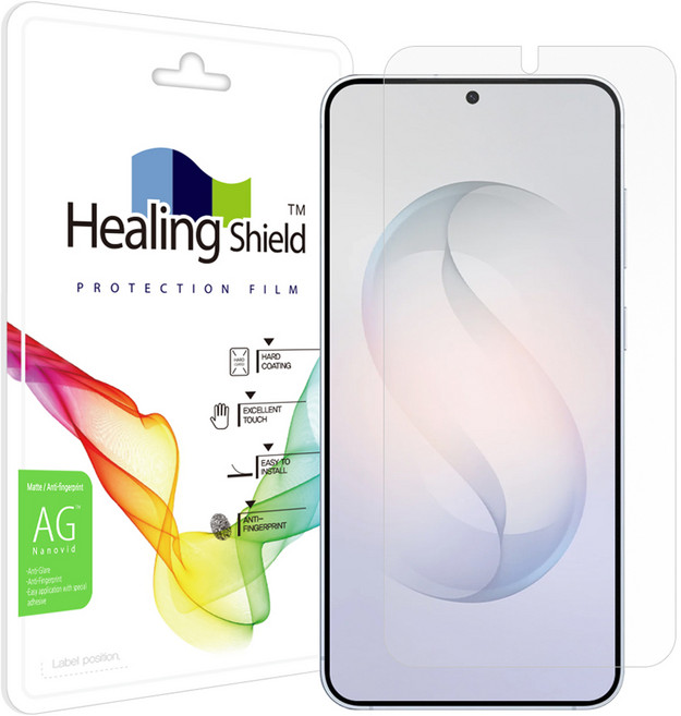 힐링쉴드 저반사 지문방지 휴대폰 액정보호필름 세트, 1세트
