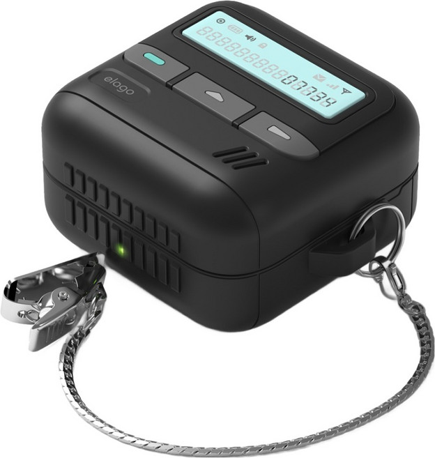 엘라고 갤럭시 버즈4 프로 삐삐 스트랩 케이스, 갤럭시 버즈4 / 버즈4 프로, 블랙, 1개