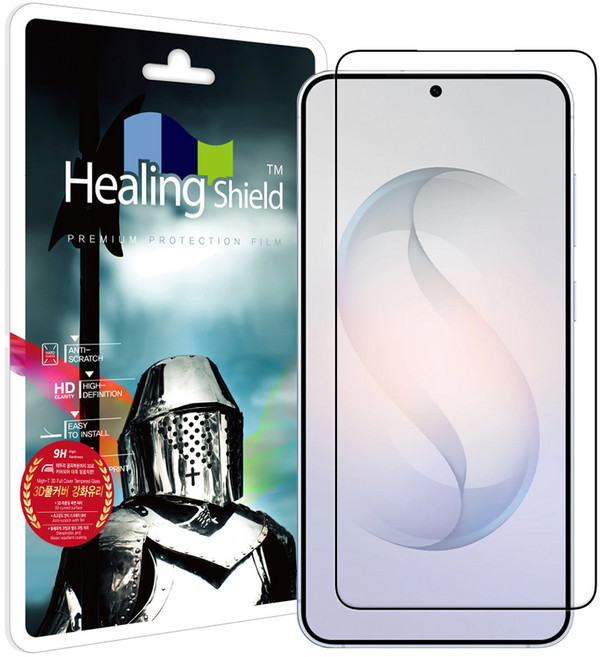 힐링쉴드 3D 풀커버 강화유리 휴대폰 액정보호필름 세트, 1세트