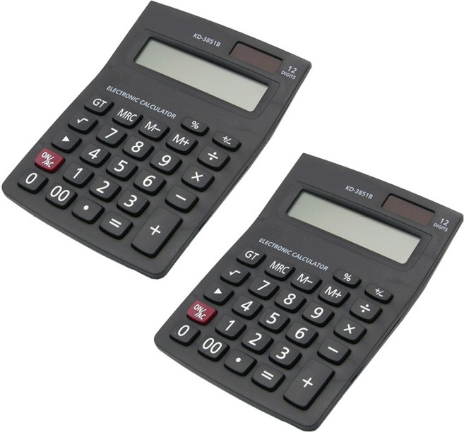 KADIO 탁상용 일반 버튼식 휴대용 전자 계산기 DP181, 혼합색상, 2개
