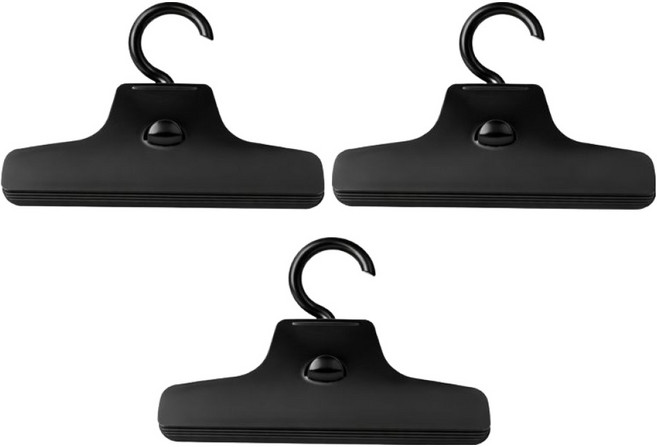 미누네 대형 집게 바지걸이, 블랙, 3개