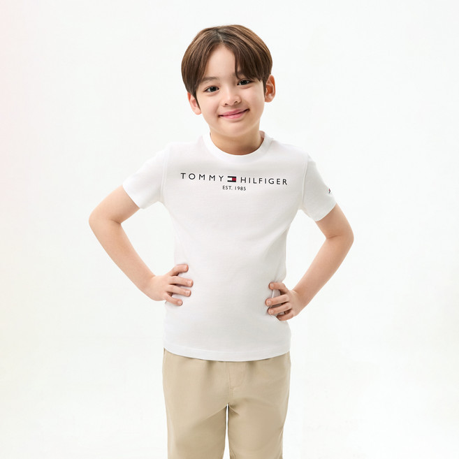 Tommy Hilfiger 兒童 Heritage Logo 棉質短袖T恤