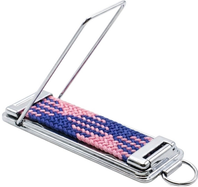 아이딥 2in1 핸드폰 거치대 핑거 스트랩, 핑크블루, 1개