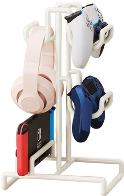 알럽홈 게임 컨트롤러 헤드폰 거치대 다용도 스탠딩 선반 M, WHITE, 1개, L261-0038WM