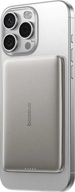 베이스어스 기내용 맥세이프 보조배터리 10000mAh, 티타늄, AM41