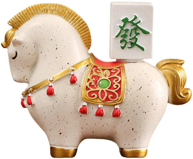 SUNORO 馬年招財吉祥物 馬上有錢招財開運擺件, 發財