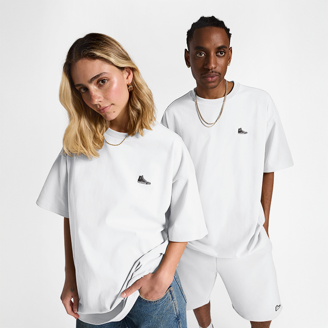 컨버스 남녀공용 루즈 스니커 패치 면 티셔츠 10027239