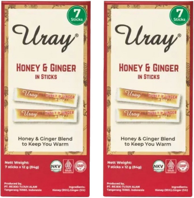 우라이 허니 & 진저 스틱 7p, 84g, 2개