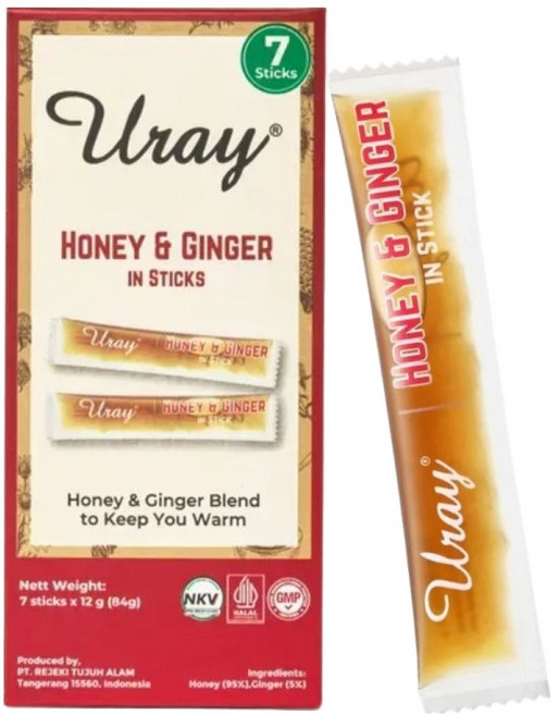 우라이 허니 & 진저 스틱 7p, 84g, 1개
