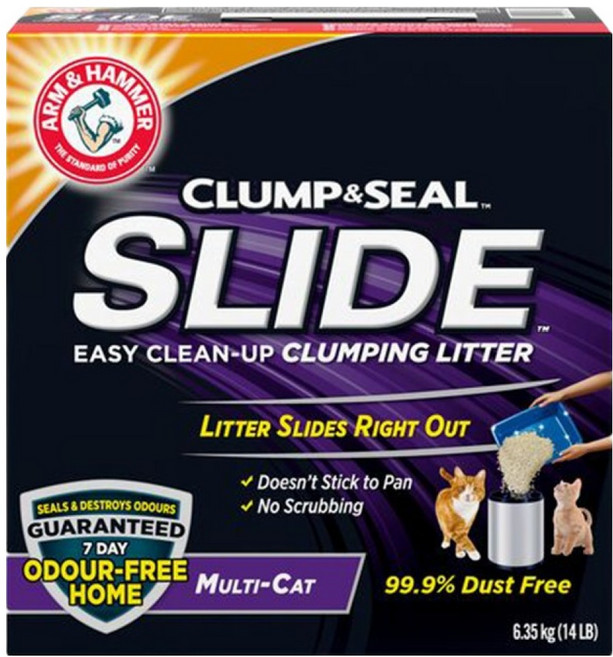암앤헤머 클럼프앤씰 슬라이드 멀티캣 응고형 고양이 모래, 6.35kg, 1개, 숲향