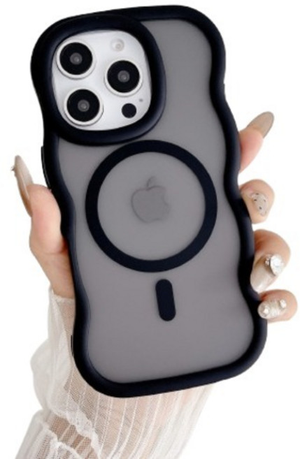 케이스틱 물결 테두리 맥세이프 범퍼 휴대폰 케이스