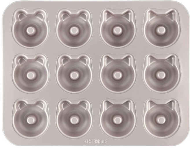 쉐프메이드 곰 고양이 모양 도넛틀 팬 12구 WK9930, 1개