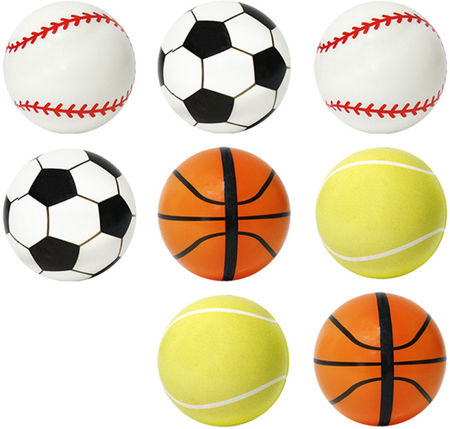 아가플러스 말랑 스포티 스펀지볼 4종 x 2p 세트, 혼합색상, 1세트