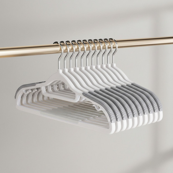 앞날창창 논슬립 어깨 뿔 방지 슬림 회전 옷걸이, 라이트그레이, 20개