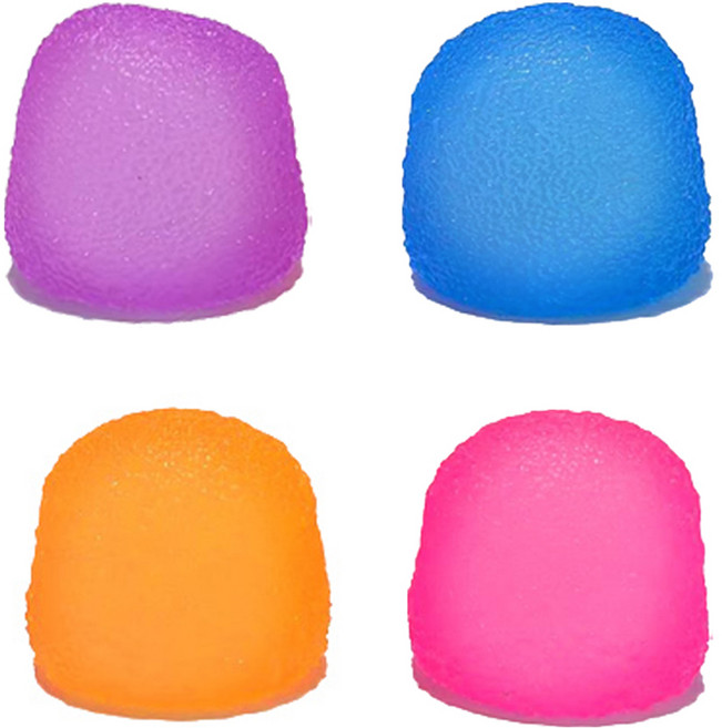 agaplus 基本款果凍軟軟糖球捏捏樂4件組, 橘色 + 紅色 + 藍色 + 紫色, 1套