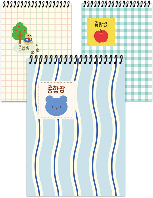 풀컬러즈 대용량 50매 종합장, 랜덤발송, 3개