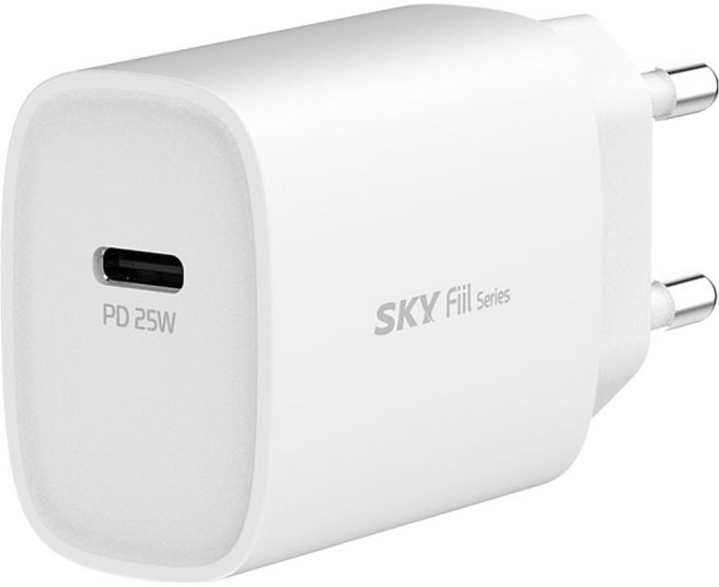 스카이 필 Q1X PD PPS C타입 초고속 충전기 어댑터 25W, 화이트, 1개