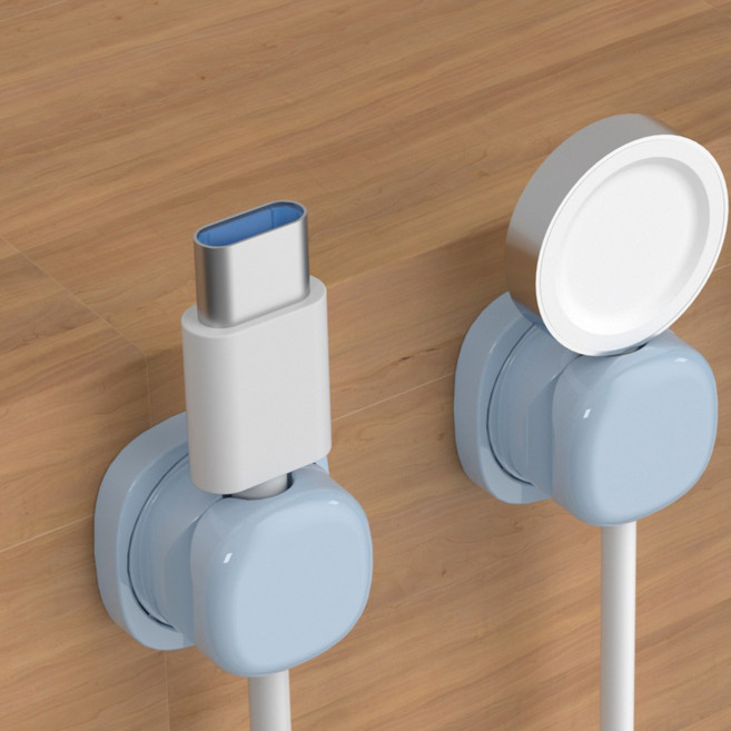 메이크마인 강력 스프링 회전 케이블 선정리 고정 클립 홀더, 블루, 6개