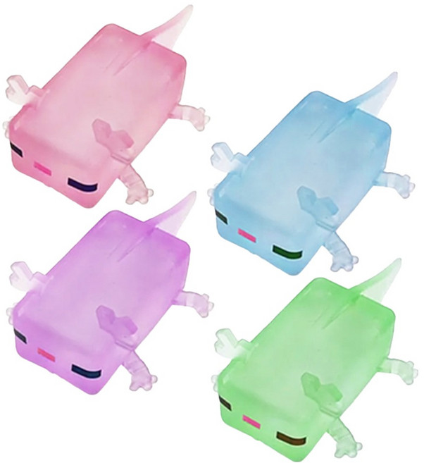 agaplus Ufufu 魚乾軟軟糖球捏捏樂 4件組, 粉紅色 + 藍色 + 紫色 + 黃色, 1套