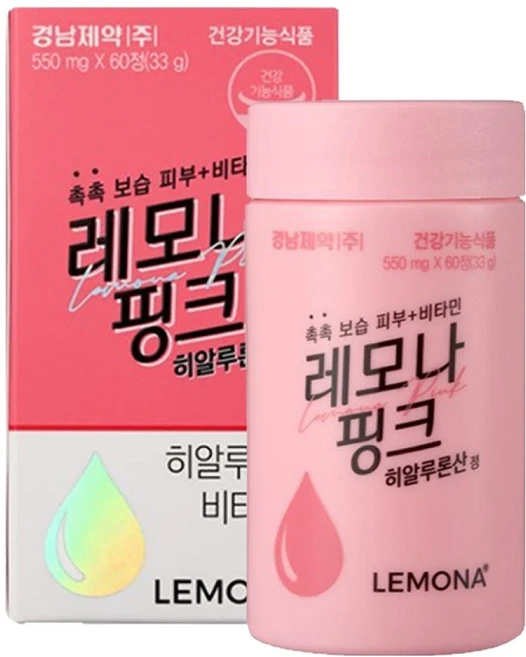 레모나 핑크 히알루론산 33g, 1개, 60정 - 쿠팡