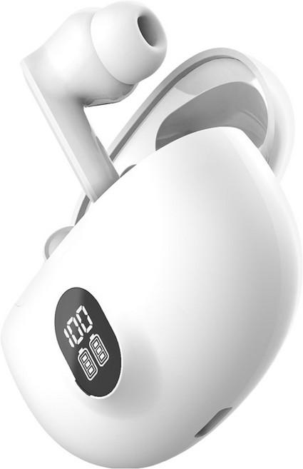 스마텍 초경량 무선 오토페어링 블루투스 5.4 이어폰, 화이트, STBT-TW1300