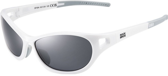 락브로스 편광 스포츠 자전거 러닝 골프 고글 SP394, 화이트(프레임) + 편광 그레이(렌즈), 1개