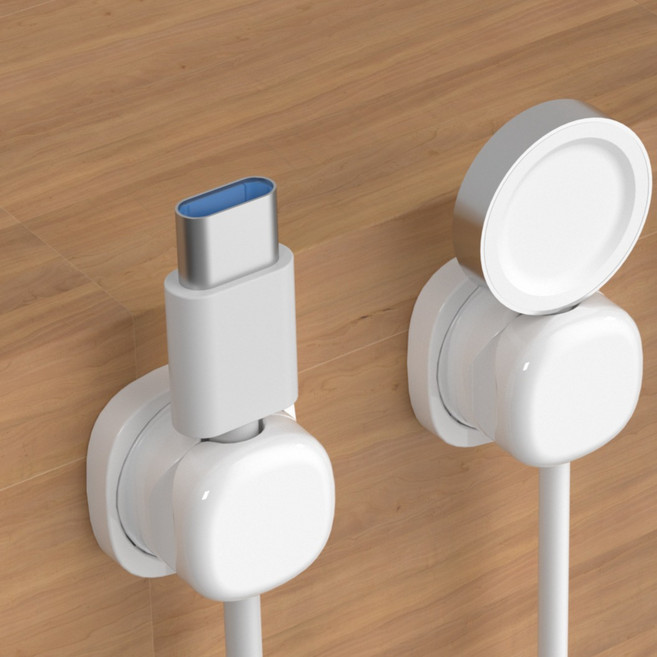 메이크마인 강력 스프링 회전 케이블 선정리 고정 클립 홀더, 화이트, 6개