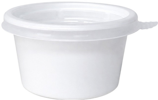 블룸엣홈 PS 반찬 소스용기 화이트 100p + 뚜껑 100p 세트 68mm 대, 1세트