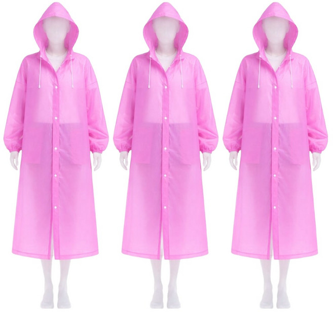 가주가샵 EVA 초경량 고급 우비, 핑크, 3개