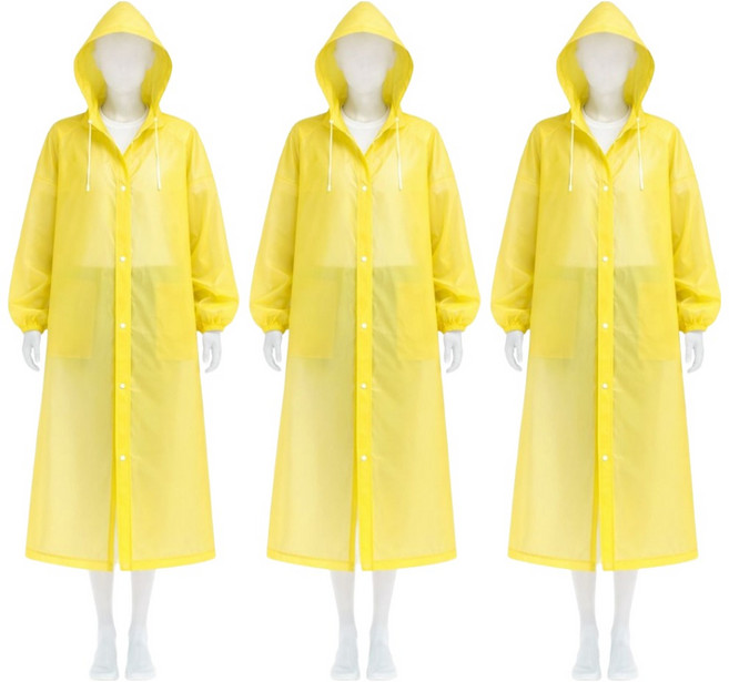 가주가샵 EVA 초경량 고급 우비, 옐로우, 3개
