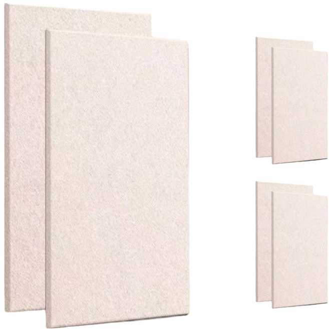 Onyeri 加厚隔音材 吸音材 隔音板 含魔鬼氈 60 x 30 cm, 米色, 6個