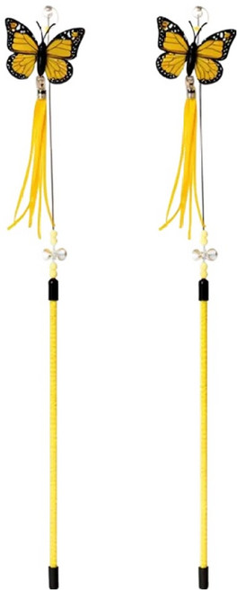 데이소이 고양이 강철 와이어 나비 장난감 ONE SIZE, 3 옐로우, 2개