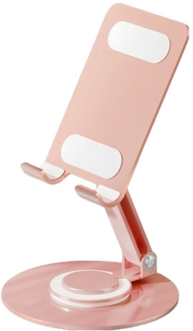 케이스틱 360도 회전식 알루미늄 탁상용 휴대폰 거치대, 핑크, 1개