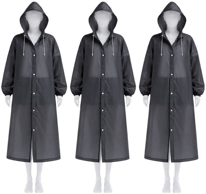 가주가샵 EVA 초경량 고급 우비, 블랙, 3개