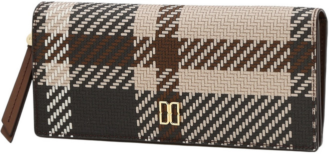 닥스 여성용 믹스 타탄체크 가죽 장지갑 DCWA6E202W2