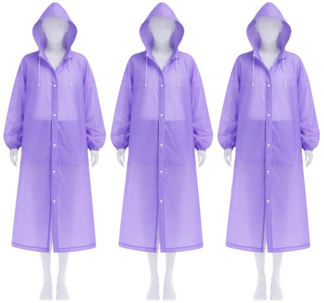 가주가샵 EVA 초경량 고급 우비, 퍼플, 3개