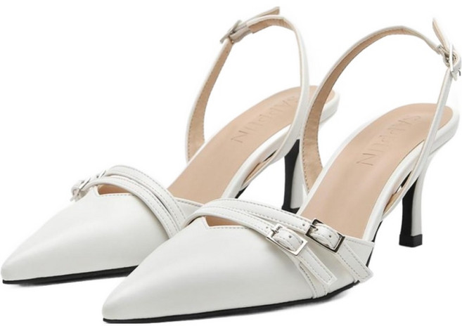 사뿐 여성용 렌시아 버클 스트랩 슬링백힐 7cm