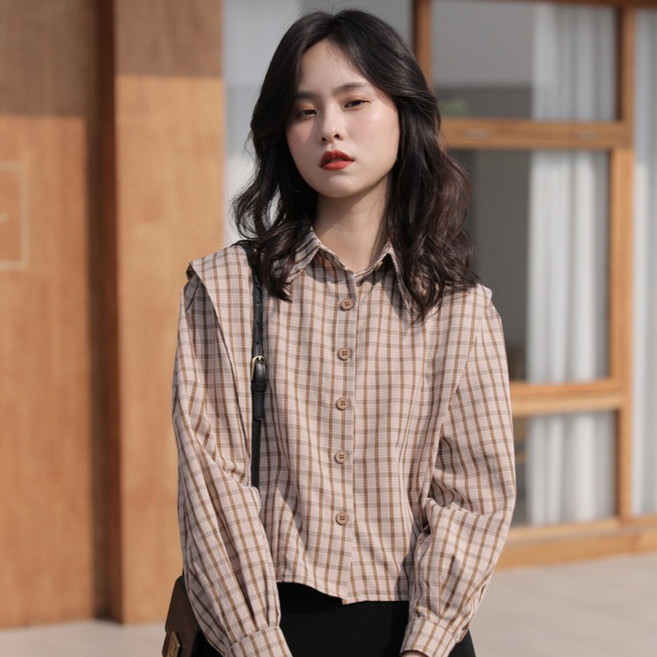 어썸풀 여성용 첼트넘스 체크 긴팔 셔츠 A26SPST010903