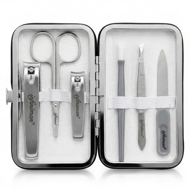 인피니맨 매니큐어 도구 6종 + 케이스 세트, 1세트, 네이비(케이스)