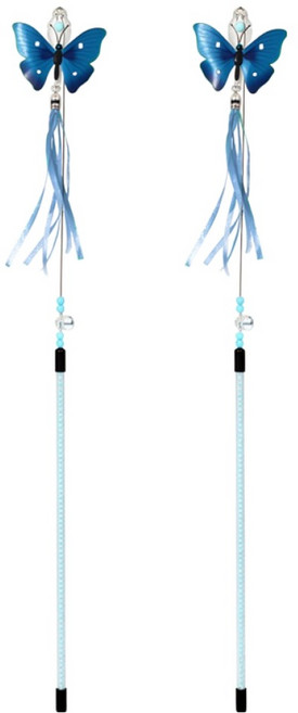 데이소이 고양이 강철 와이어 나비 장난감 ONE SIZE, 1 블루, 2개