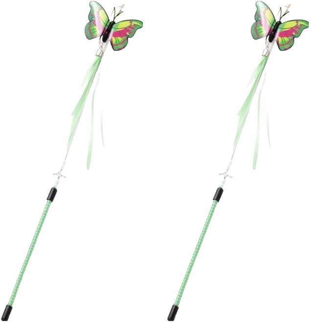 데이소이 고양이 강철 와이어 나비 장난감 ONE SIZE, 2 그린, 2개