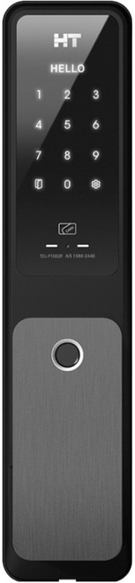 현대에이치티 푸시풀 무타공 지문인식 즉시잠김 도어락, 고객직접설치, TDL-P1102F