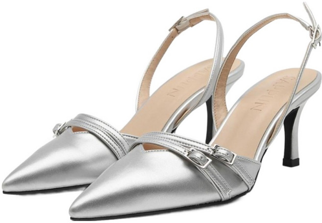 사뿐 여성용 렌시아 버클 스트랩 슬링백힐 7cm