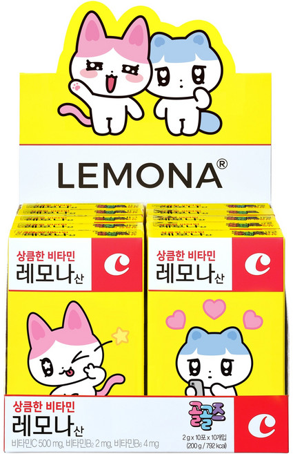 레모나 상큼한 비타민 레모나산 2g x 10p x 5개 x 2종 세트, 1세트