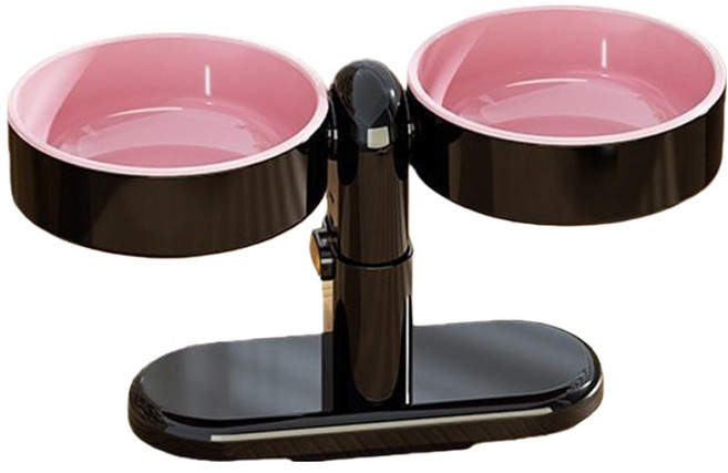 REDPUPPY 寵物 Hibichi 旋轉食碗, 時尚黑, 1個